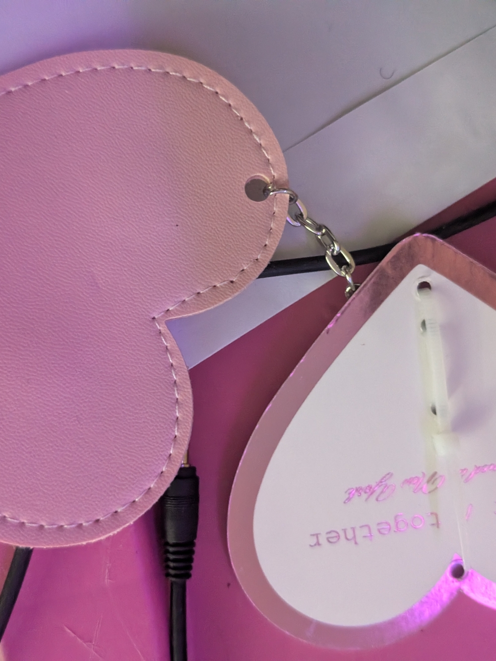 Pink Heart-Shaped Keychain Tag